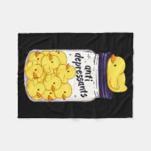 Funny Yellow Duck Anti Depressant Jar Zoo Boys Gir Fleecedecke (Vorderseite (Horizontal))