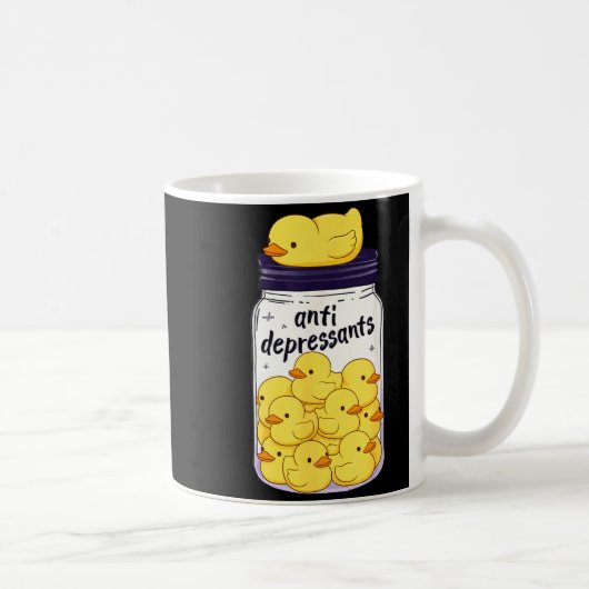 Funny Yellow Duck Anti Depressant Jar Zoo Boys Gir Kaffeetasse (Rechts)
