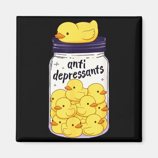 Funny Yellow Duck Anti Depressant Jar Zoo Boys Gir Magnet (Vorne)