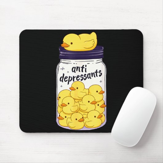 Funny Yellow Duck Anti Depressant Jar Zoo Boys Gir Mousepad (Mit Mouse)