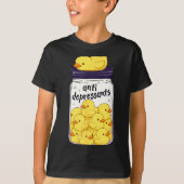 Funny Yellow Duck Anti Depressant Jar Zoo Boys Gir T-Shirt (Vorderseite)