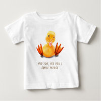 Funny Yellow Duck Baby T - Shirt - Custom Text