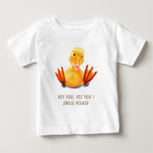 Funny Yellow Duck Baby T - Shirt - Custom Text (Vorderseite)