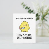 Funny Yellow Duck Capture Sprichwort Postkarte (Stehend Vorderseite)