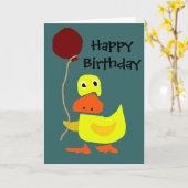 Funny Yellow Duck Holding Red Balloon Karte (Gelbe Blume)