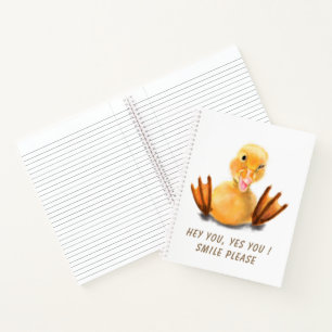 Funny Yellow Duck Playful Wink Happy Lächeln Cart Notizblock