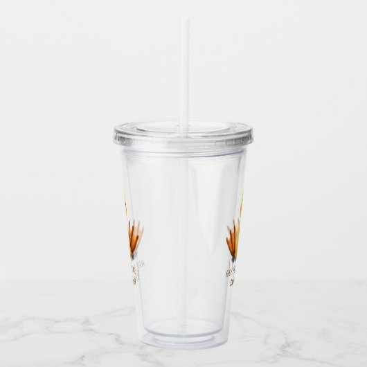 Funny Yellow Duck Playful Wink Happy Lächeln Carto Acryltrinkbecher (Rechts)