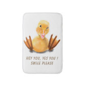 Funny Yellow Duck Playful Wink Happy Lächeln Carto Badematte (Vorderseite Vertikal)