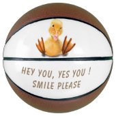 Funny Yellow Duck Playful Wink Happy Lächeln Carto Basketball (Vorderseite)