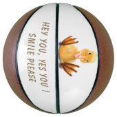 Funny Yellow Duck Playful Wink Happy Lächeln Carto Basketball (Vertikal)