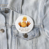 Funny Yellow Duck Playful Wink Happy Lächeln Carto Button (Beispiel)