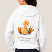 Funny Yellow Duck Playful Wink Happy Lächeln Carto Hoodie (Rückseite)