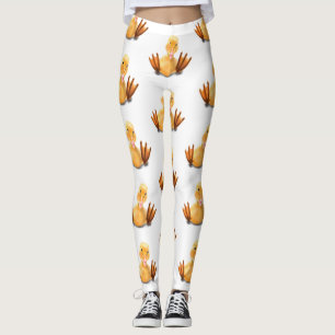 Funny Yellow Duck Playful Wink Happy Lächeln Carto Leggings