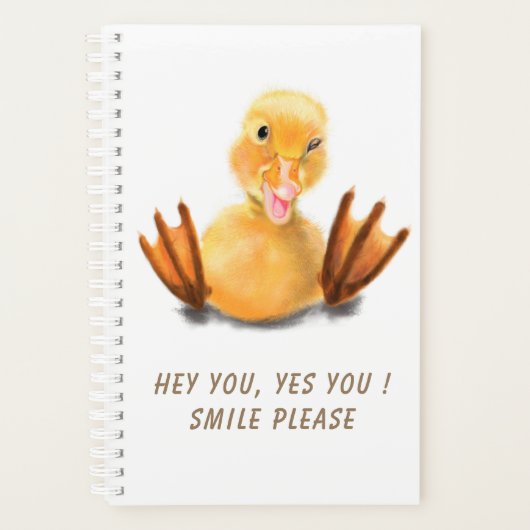 Funny Yellow Duck Playful Wink Happy Lächeln Carto Planer (Vorderseite)