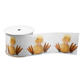 Funny Yellow Duck Playful Wink Happy Lächeln Carto Satinband