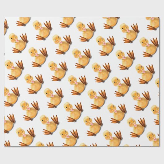 Funny Yellow Duck Playful Wink Happy Lächeln Geschenkpapier (Flach)