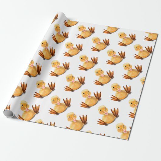 Funny Yellow Duck Playful Wink Happy Lächeln Geschenkpapier (Ungerollt)