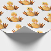 Funny Yellow Duck Playful Wink Happy Lächeln Geschenkpapier (Ecke)