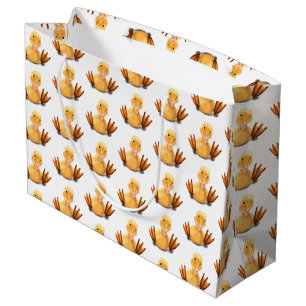 Funny Yellow Duck Playful Wink - Happy Lächeln Große Geschenktüte