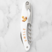 Funny Yellow Duck Playful Wink - Happy Lächeln Kellnermesser (Rückseite)