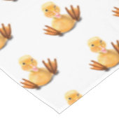 Funny Yellow Duck Playful Wink - Happy Lächeln Tischdecke (Schrägansicht)