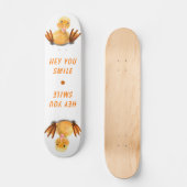 Funny Yellow Duck Playful Wink - Hey Lächeln Skateboard (Vorderseite)