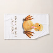 Funny Yellow Duck Playful Wink Smile - Benutzerdef Badhandtuch Set (Handtuch)