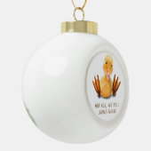 Funny Yellow Duck Playful Wink Smile - Benutzerdef Keramik Kugel-Ornament (Links)