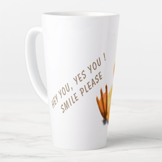 Funny Yellow Duck Playful Wink Smile - Benutzerdef Milchtasse (Linke Ecke)