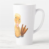 Funny Yellow Duck Playful Wink Smile - Benutzerdef Milchtasse (Rechts)