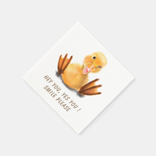 Funny Yellow Duck Playful Wink Smile - Benutzerdef Serviette (Ecke)