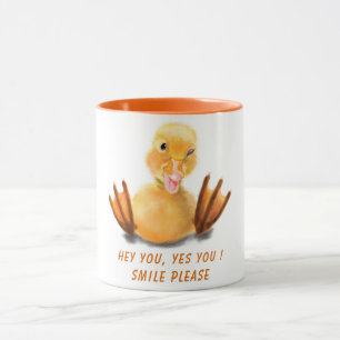 Funny Yellow Duck Playful Wink Smile - Benutzerdef Tasse