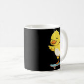 Funny Yellow Duck Skater Skateboard Ballerina Zoo Kaffeetasse (VorderseiteRechts)