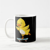 Funny Yellow Duck Skater Skateboard Ballerina Zoo Kaffeetasse (Links)
