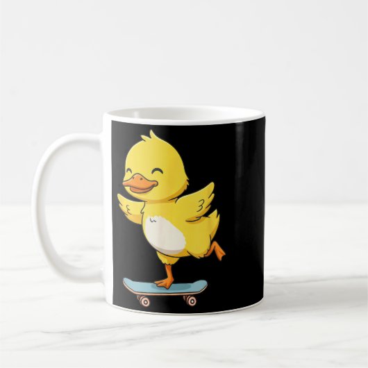 Funny Yellow Duck Skater Skateboard Ballerina Zoo Kaffeetasse (Links)