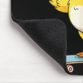 Funny Yellow Duck Skater Skateboard Ballerina Zoo Mousepad (Ecke)