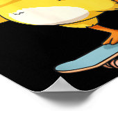 Funny Yellow Duck Skater Skateboard Ballerina Zoo Poster (Ecke)