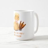 Funny Yellow Duck Tasse - Benutzerdefinierter Text (VorderseiteRechts)