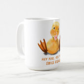 Funny Yellow Duck Tasse - Benutzerdefinierter Text (Vorderseite Links)