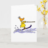 Funny Yellow Duck Water Skiing Karte (Gelbe Blume)