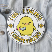 Funny Yellow Duck With Knife Button (Beispiel)