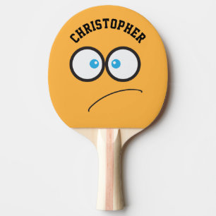Funny Yellow Face Novelty Personalisierter Name Tischtennis Schläger