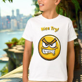 Funny Yellow Frustrated Emoji Kids T - Shirt