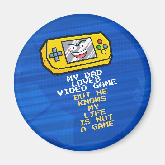 Funny Yellow Game Portable Vatertag Gruß Magnet (Vorne)