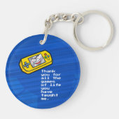 Funny Yellow Game Portable Vatertag Gruß Schlüsselanhänger (Rückseite)