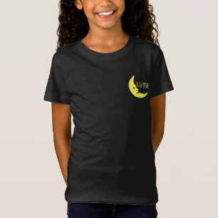 Funny Yellow Halbmond Luna Typografie T-Shirt