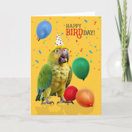 Funny Yellow Head Amazon Parrot Birthday Humor Karte