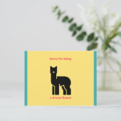 Funny Yellow Illustriert Llama Postkarte (Stehend Vorderseite)