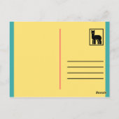 Funny Yellow Illustriert Llama Postkarte (Rückseite)