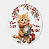 Funny Yellow Kitten definiert schöne Weihnachten Keramik Ornament (Links)